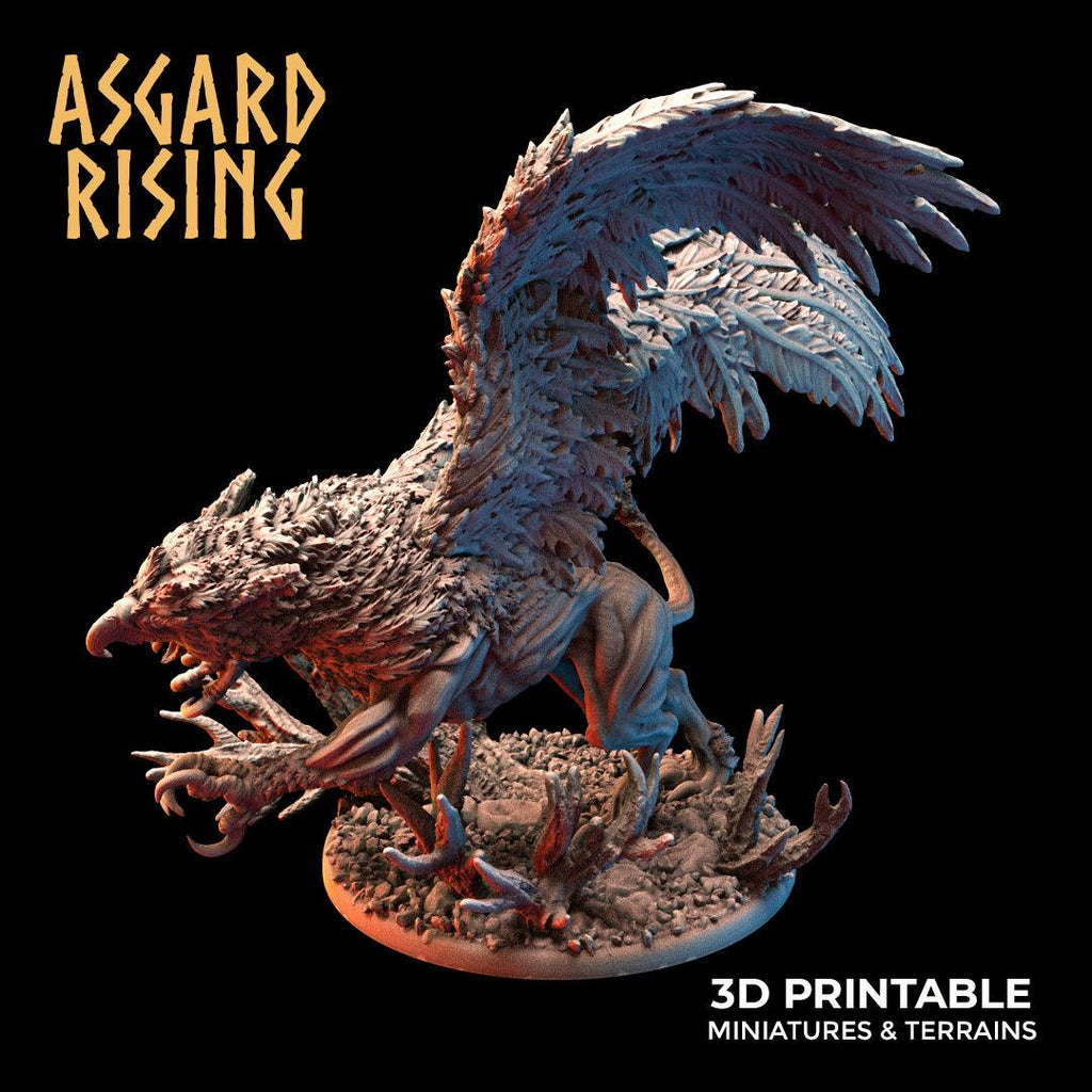 3D Printed Asgard Rising King of all Creatures Griffin Set - 32mm D&D