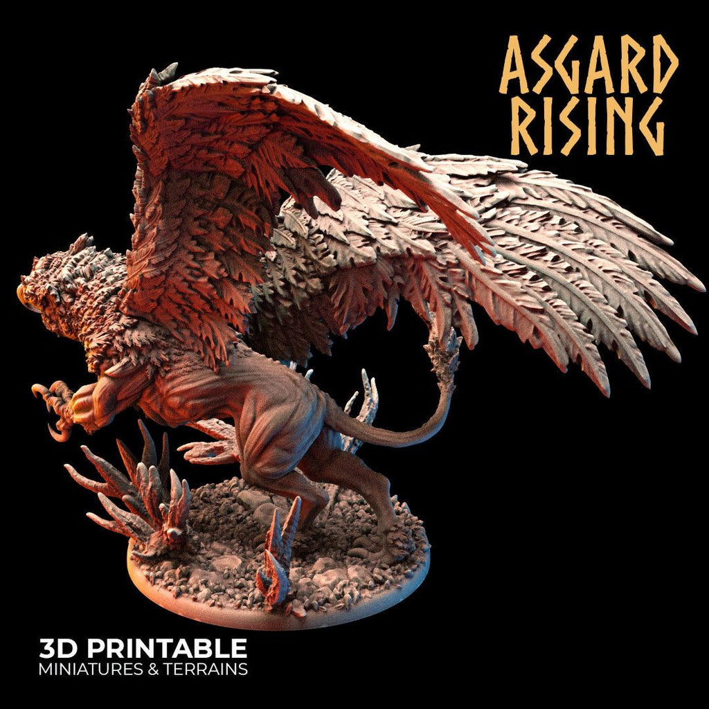 3D Printed Asgard Rising King of all Creatures Griffin Set - 32mm D&D