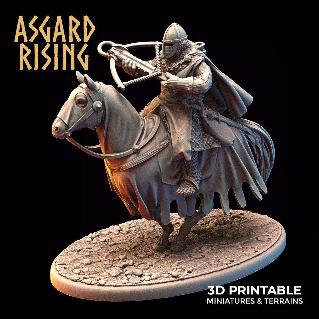 3D Printed Asgard Rising Medieval Heavy Calvary Running Crossbowman 32mm Ragnarok D&D