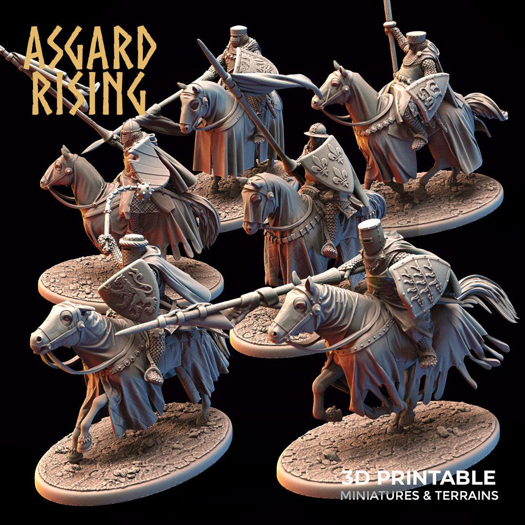 3D Printed Asgard Rising Medieval Heavy Calvary Set 28mm - 32mm Ragnarok D&D