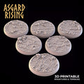 3D Printed Asgard Rising Mud Dirt Round Base Set 25 28 32 35mm D&D