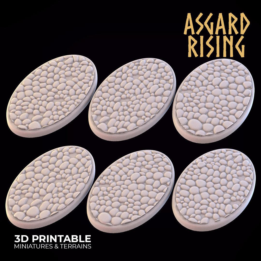 3D Printed Asgard Rising Pavement Oval Base Set 35x60mm  - 32mm D&D