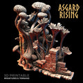 3D Printed Asgard Rising Stone Construction Ruins Fungi Infected 28mm - 32mm Ragnarok D&D