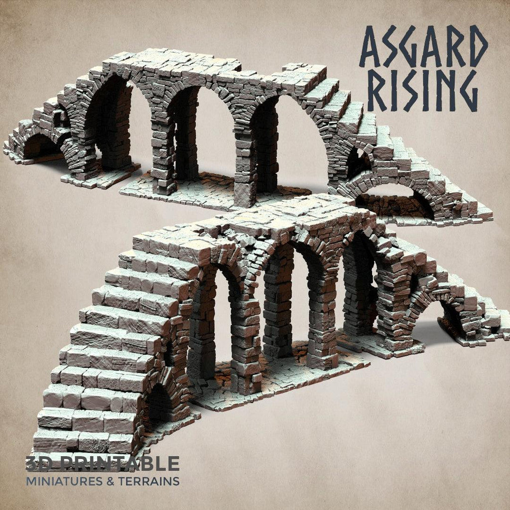 3D Printed Asgard Rising Stone Construction Ruins Ruined Modular Set 28mm - 32mm Ragnarok D&D