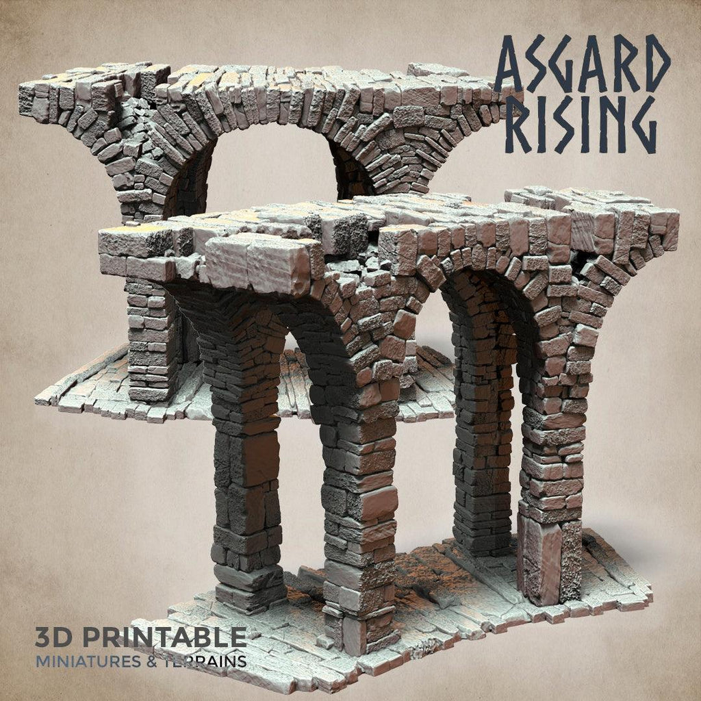 3D Printed Asgard Rising Stone Construction Ruins Ruined Modular Set 28mm - 32mm Ragnarok D&D