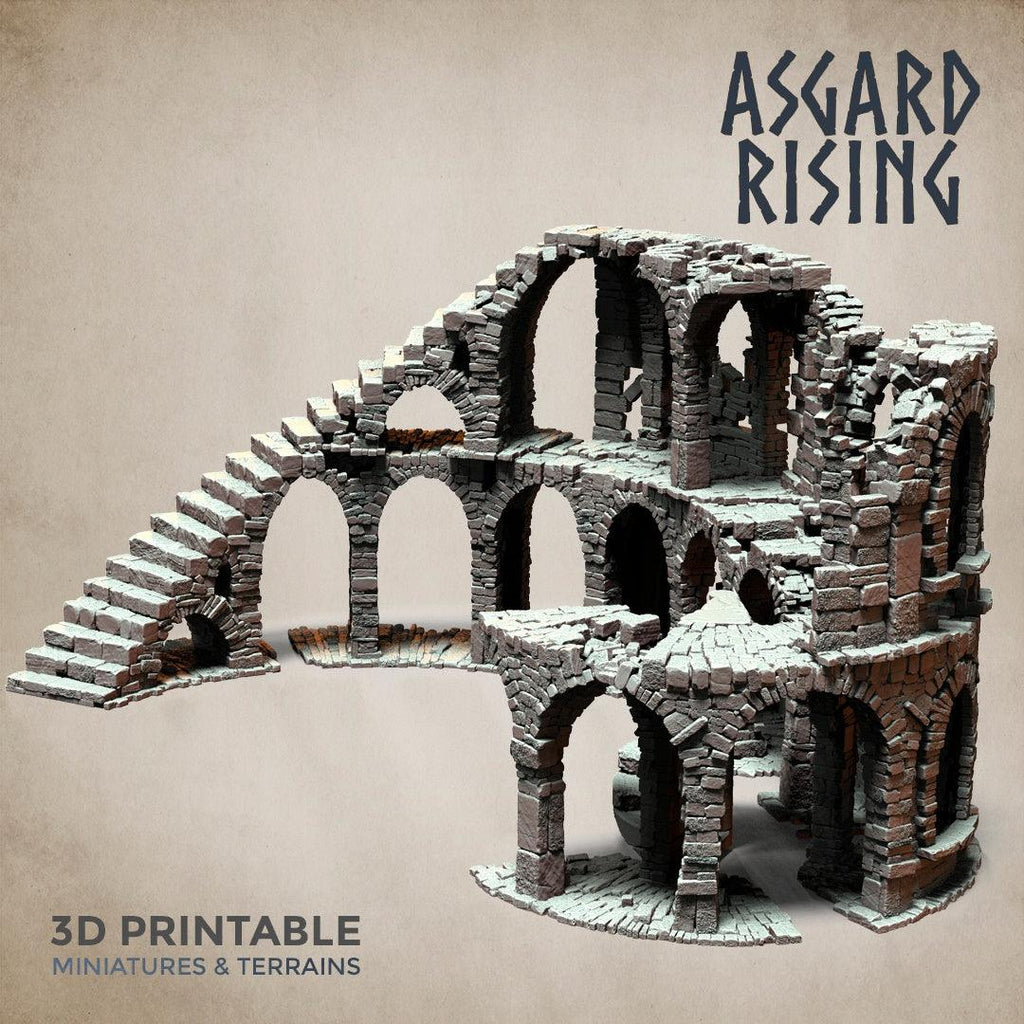 3D Printed Asgard Rising Stone Construction Ruins Ruined Modular Set 28mm - 32mm Ragnarok D&D