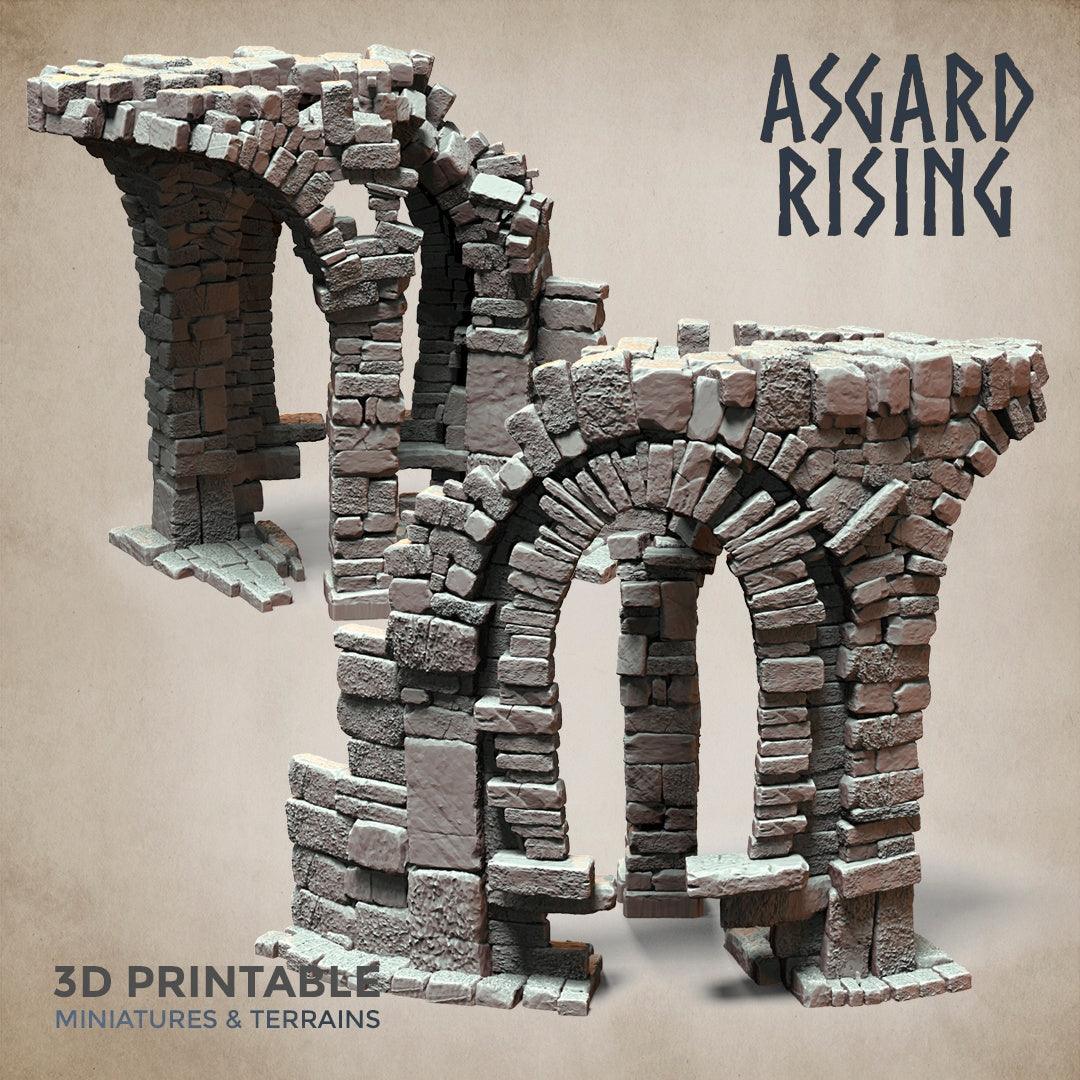 3D Printed Asgard Rising Stone Construction Ruins Ruined Modular Set 28mm - 32mm Ragnarok D&D