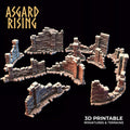 3D Printed Asgard Rising Stone Construction Ruins Small Ruins Set 28mm - 32mm Ragnarok D&D