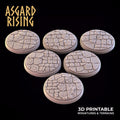 3D Printed Asgard Rising Stone Road Round Base Set 25 28 32 35mm D&D