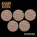 3D Printed Asgard Rising Tavern Tile Round Base Set 25 28 32 35mm D&D