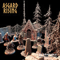 3D Printed Asgard Rising Tombstone and Gravestone Set 28mm-32mm Ragnarok D&D