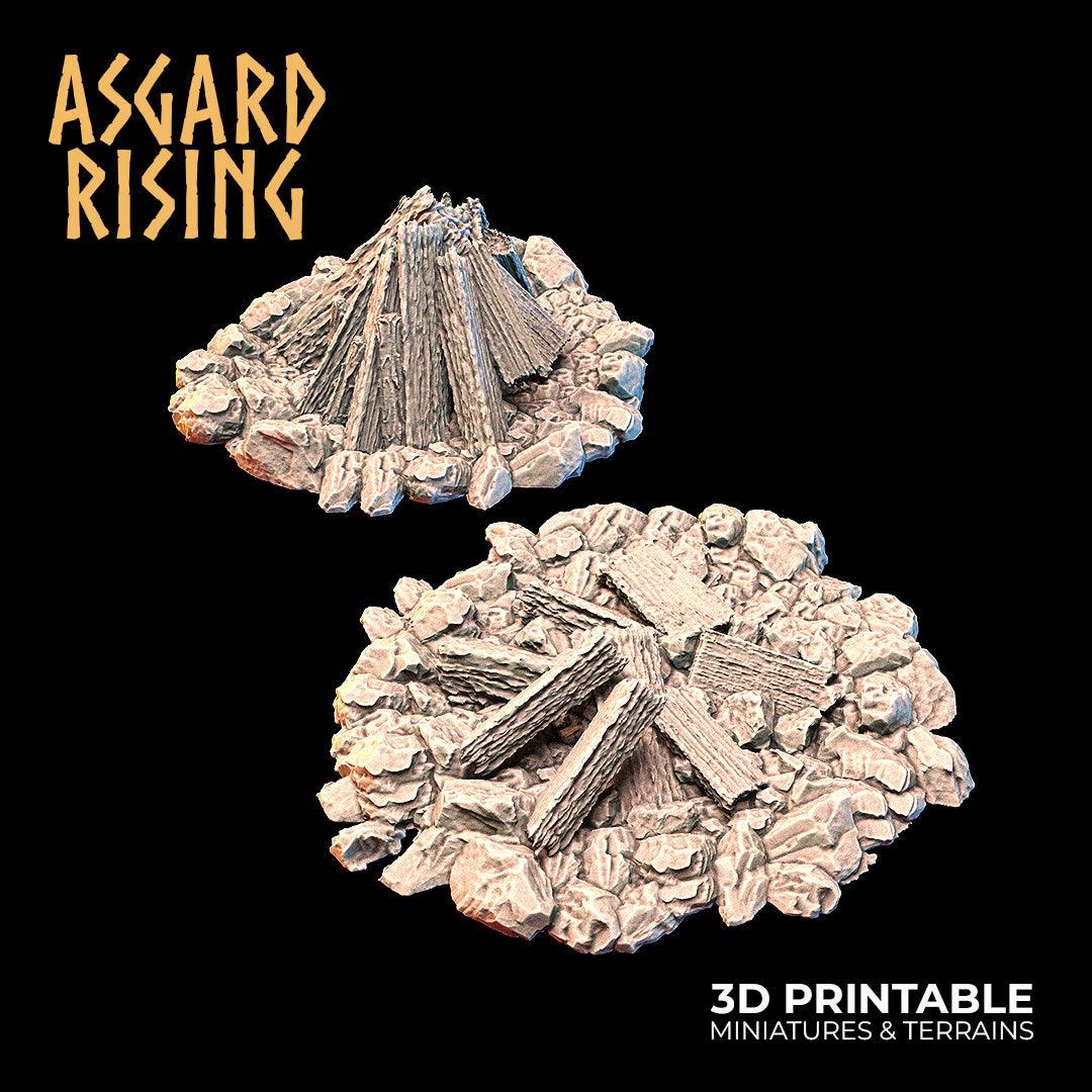 3D Printed Asgard Rising Viking Moutain Hideout Modular Set 28mm - 32mm