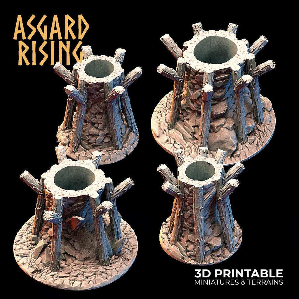 3D Printed Asgard Rising Viking Moutain Hideout Modular Set 28mm - 32mm