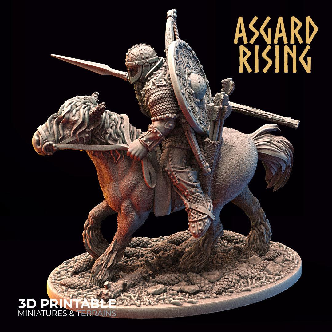 3D Printed Asgard Rising Viking Rider 28mm 32mm D&D