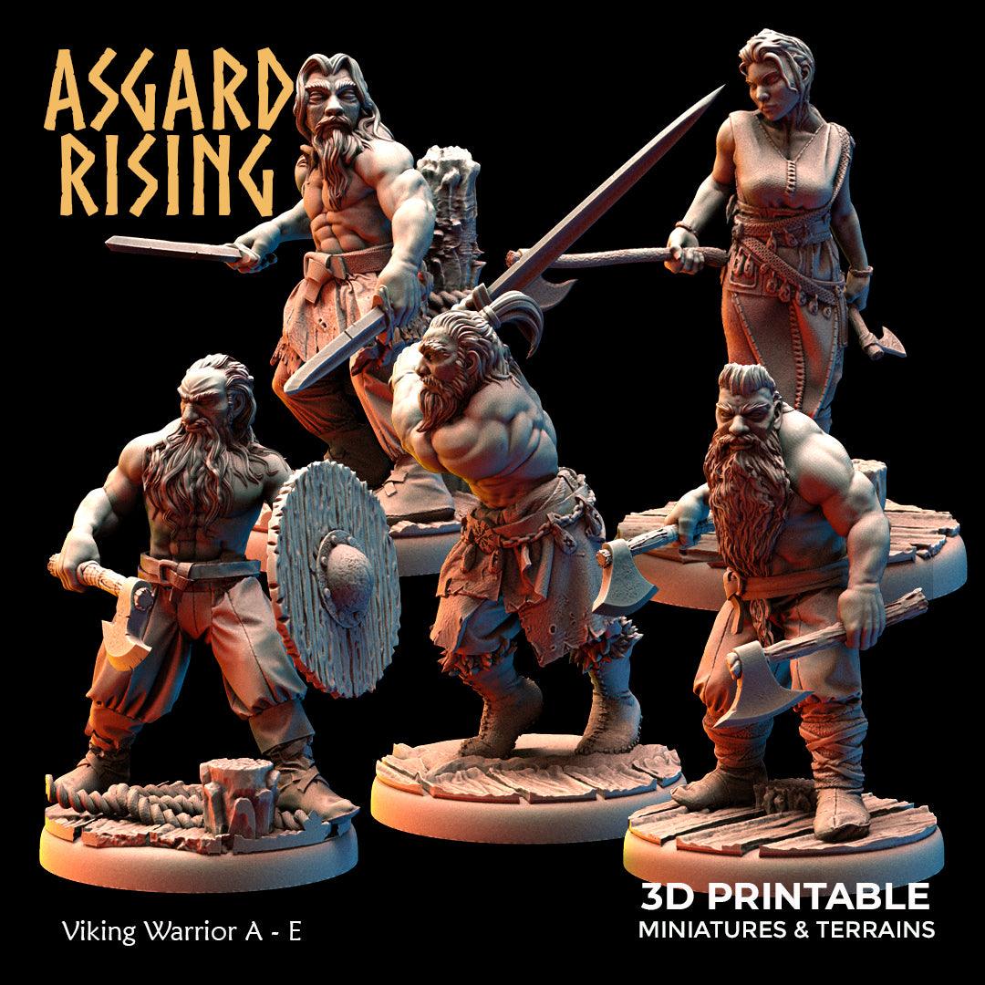 3D Printed Asgard Rising Viking Warriors Set 1 28 32 mm Wargaming DnD