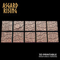 3D Printed Asgard Rising Worn Pavingstone -10 x 25 to 40 mm Square Base Set A Wargaming DnD