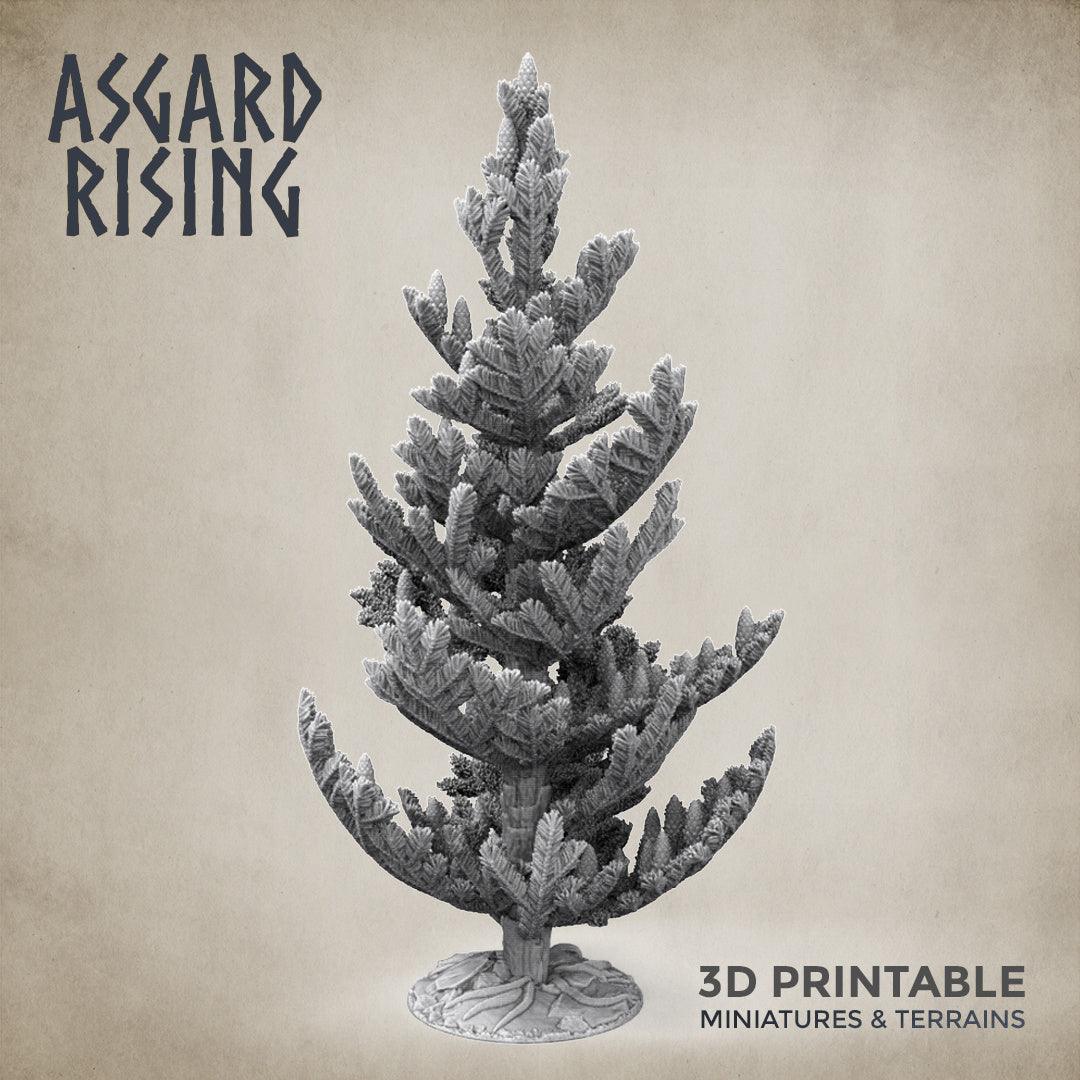 3D Printed Asgard Rising Young Conifers Firs Tree 32mm D&D