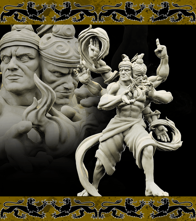 3D Printed Bestiary Vol. 4 Nafarrate - Agni Vedalken 32mm Ragnarok D&D