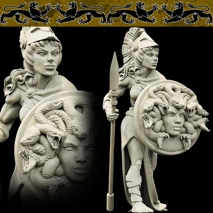 3D Printed Bestiary Vol. 4 Nafarrate - Athena 32mm Ragnarok D&D
