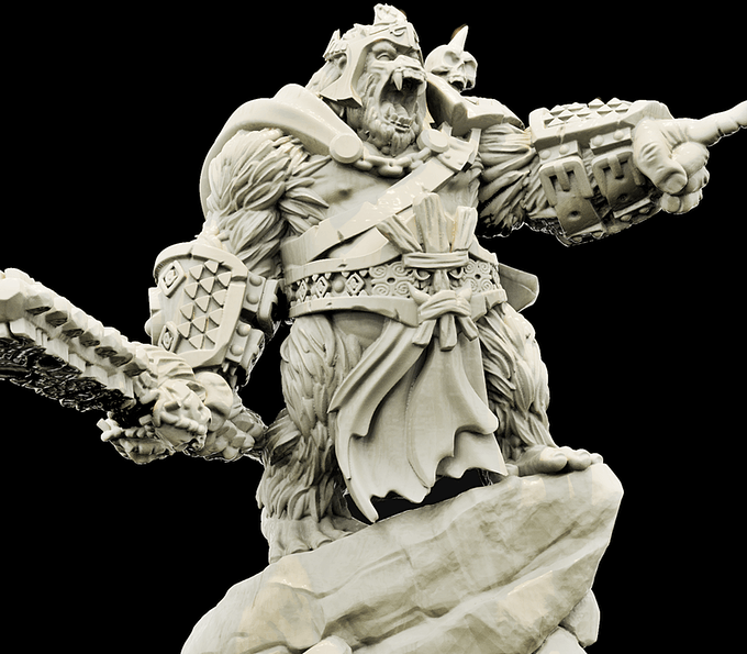 3D Printed Bestiary Vol. 4 Nafarrate - Banzai Gorilla King 32mm Ragnarok D&D