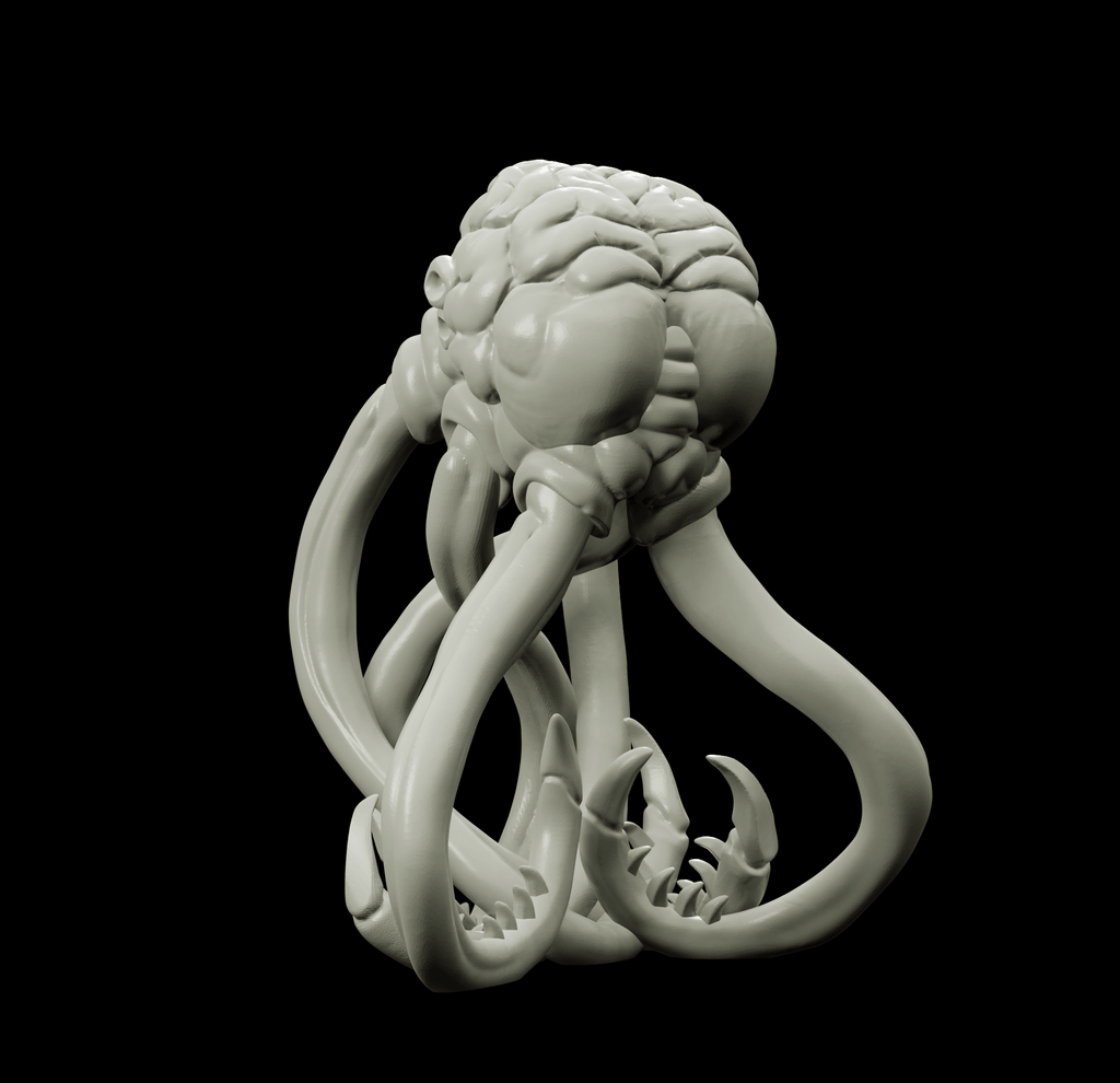 3D Printed Bestiary Vol. 4 Nafarrate - Brain Abomination 32mm Ragnarok D&D