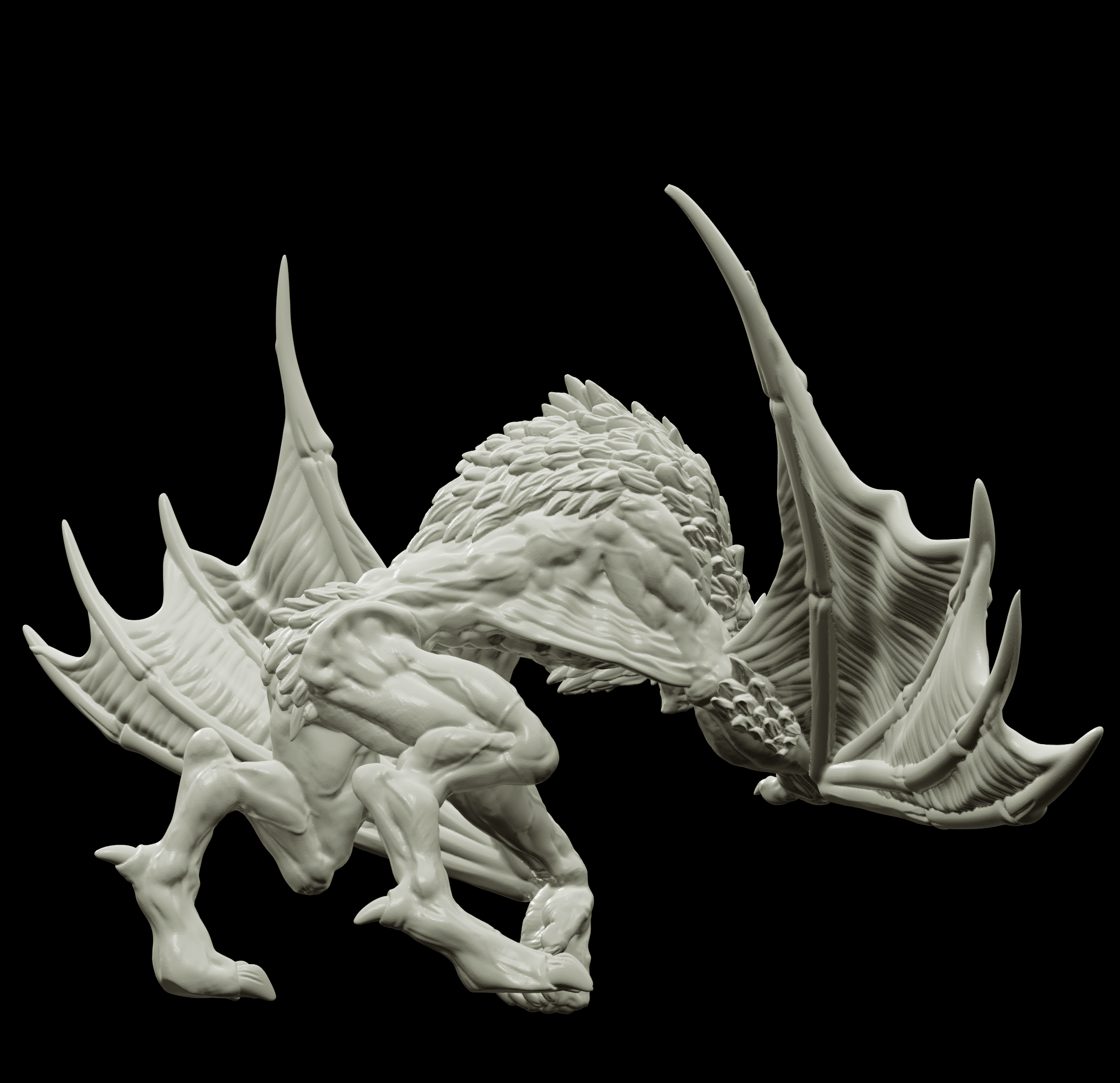 3D Printed Bestiary Vol. 4 Nafarrate - Camazotz Demon Fiend 32mm Ragnarok D&D