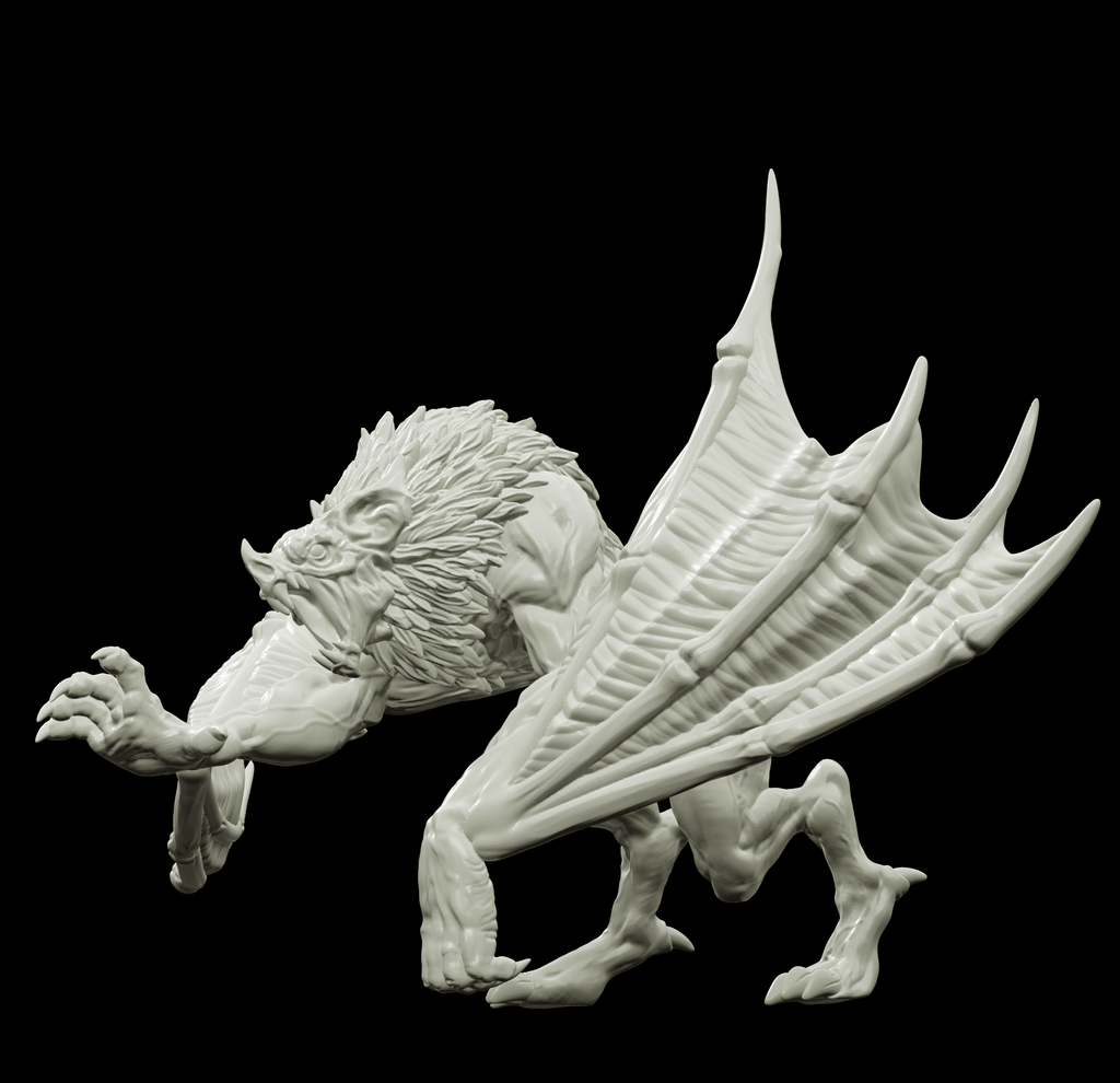 3D Printed Bestiary Vol. 4 Nafarrate - Camazotz Demon Fiend 32mm Ragnarok D&D