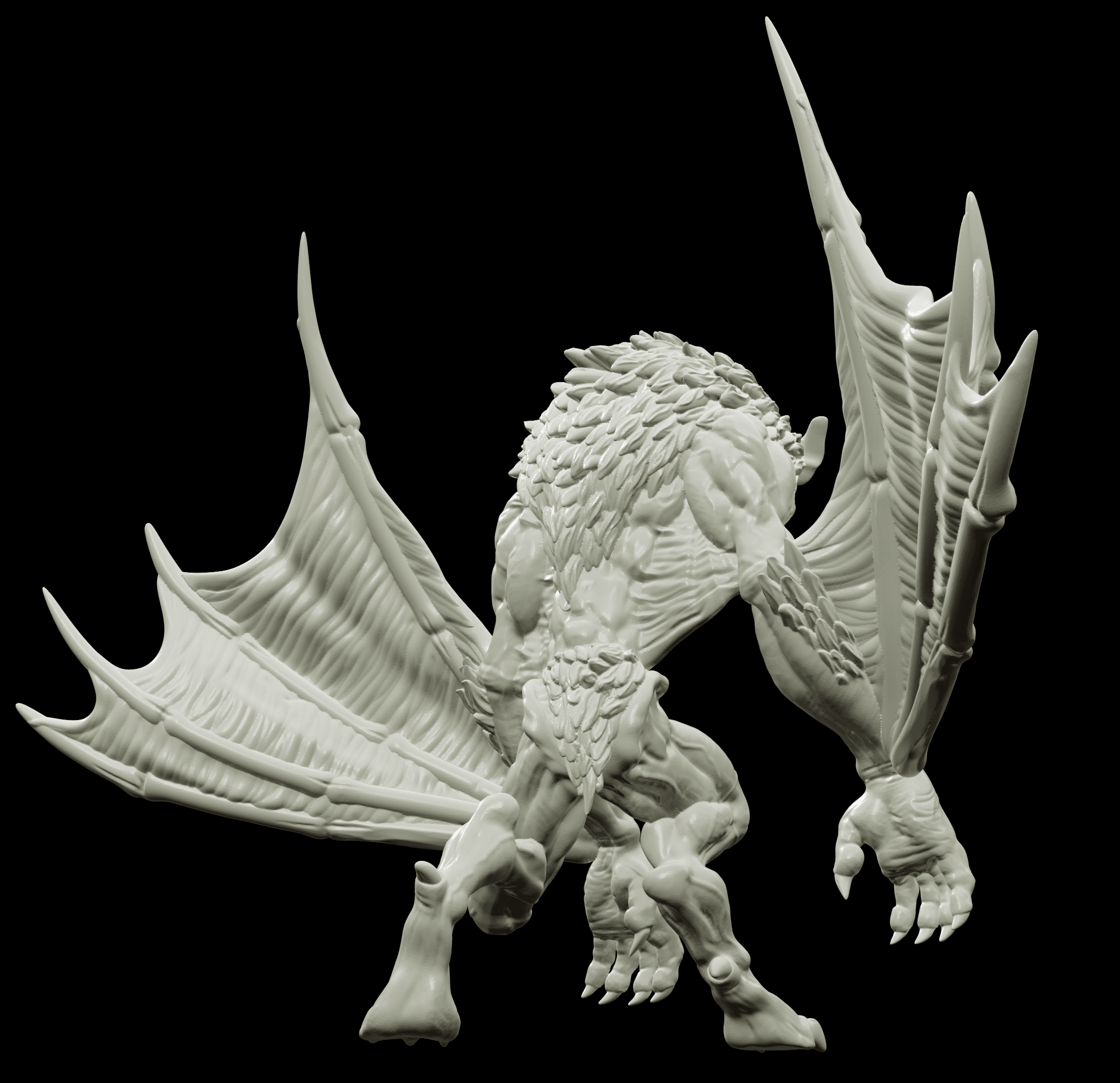 3D Printed Bestiary Vol. 4 Nafarrate - Camazotz Demon Fiend 32mm Ragnarok D&D