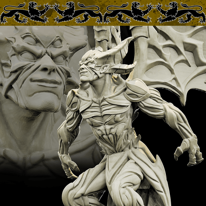 3D Printed Bestiary Vol. 4 Nafarrate - Chernobog Demon Fiend 32mm Ragnarok D&D