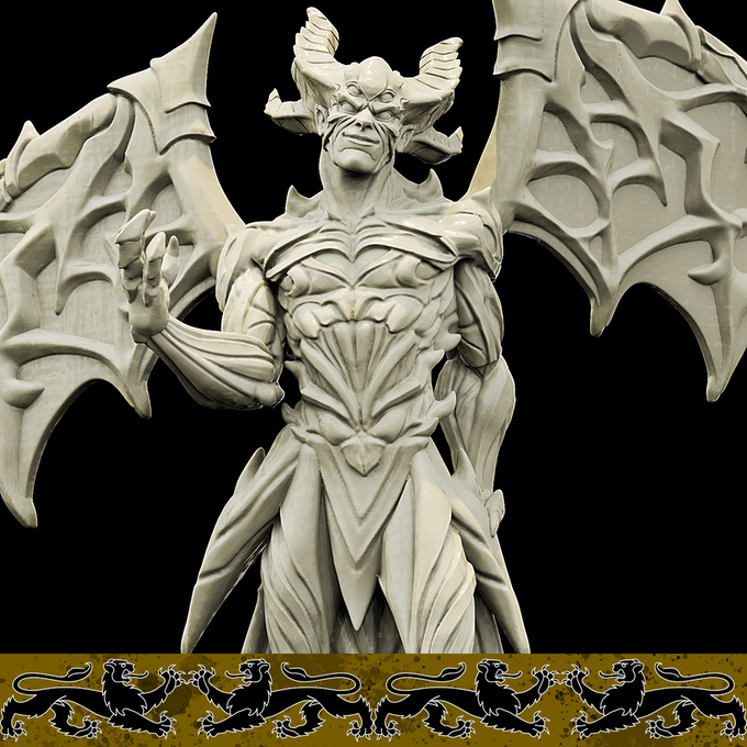 3D Printed Bestiary Vol. 4 Nafarrate - Chernobog Demon Fiend 32mm Ragnarok D&D