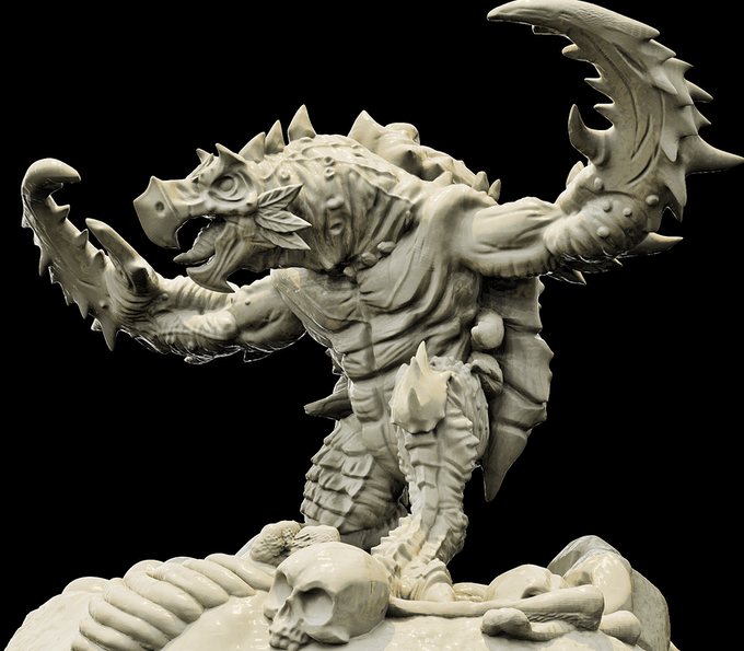 3D Printed Bestiary Vol. 4 Nafarrate - Corvolture Beast 32mm Ragnarok D&D
