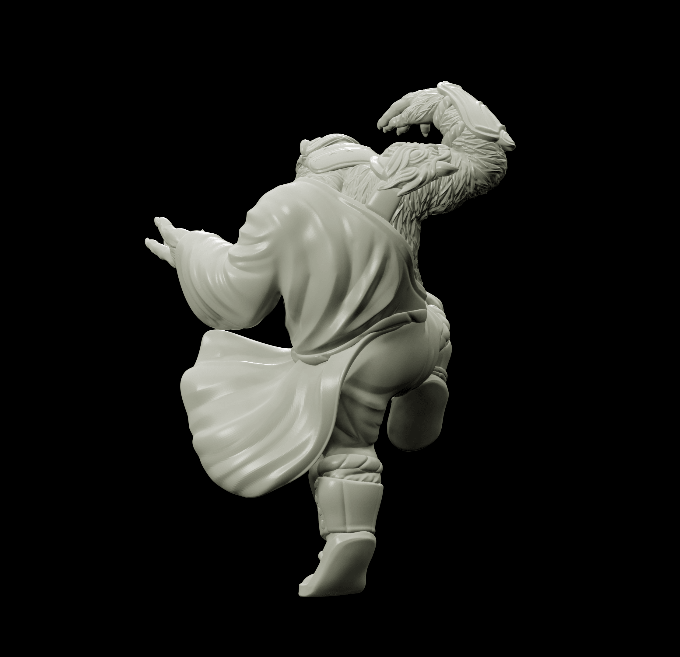 3D Printed Bestiary Vol. 4 Nafarrate - Cu Chulan Bear Monk 32mm Ragnarok D&D