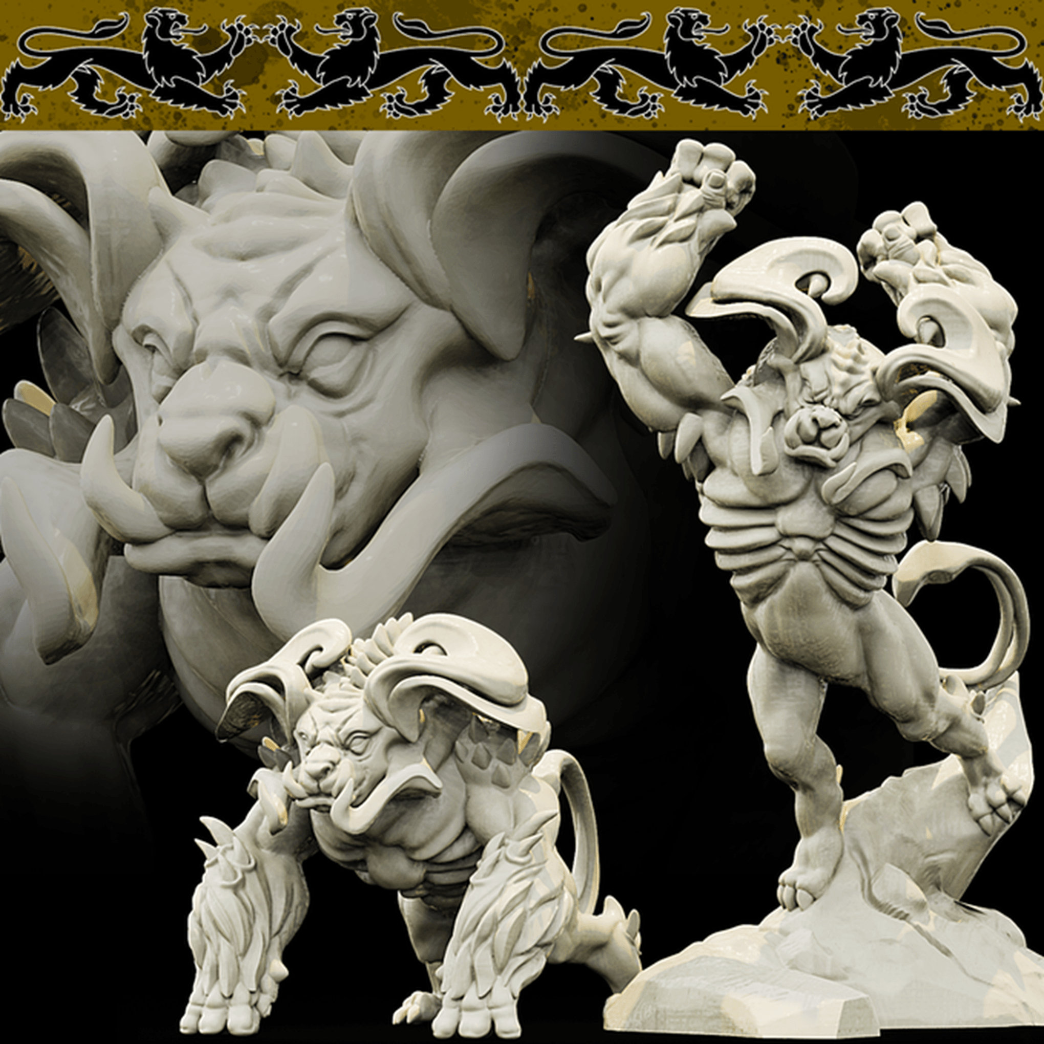 3D Printed Bestiary Vol. 4 Nafarrate - Duskpaw 32mm Ragnarok D&D