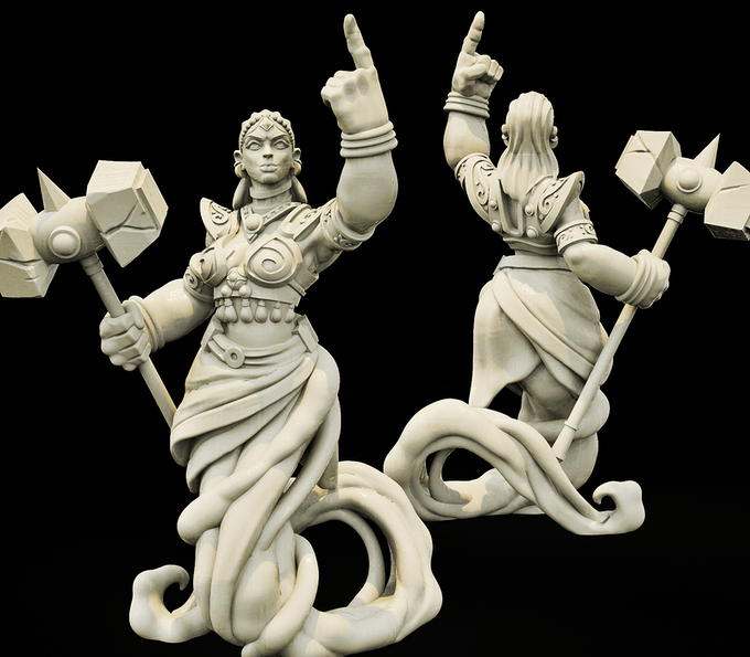 3D Printed Bestiary Vol. 4 Nafarrate - Earth Genie 32mm Ragnarok D&D