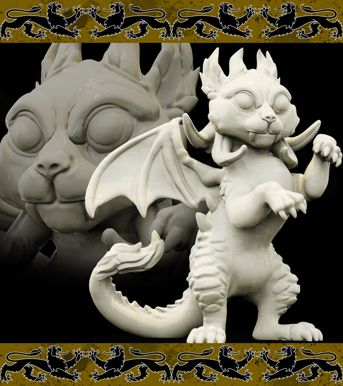 3D Printed Bestiary Vol. 4 Nafarrate - Fowur Draconic Ancestry 32mm Ragnarok D&D
