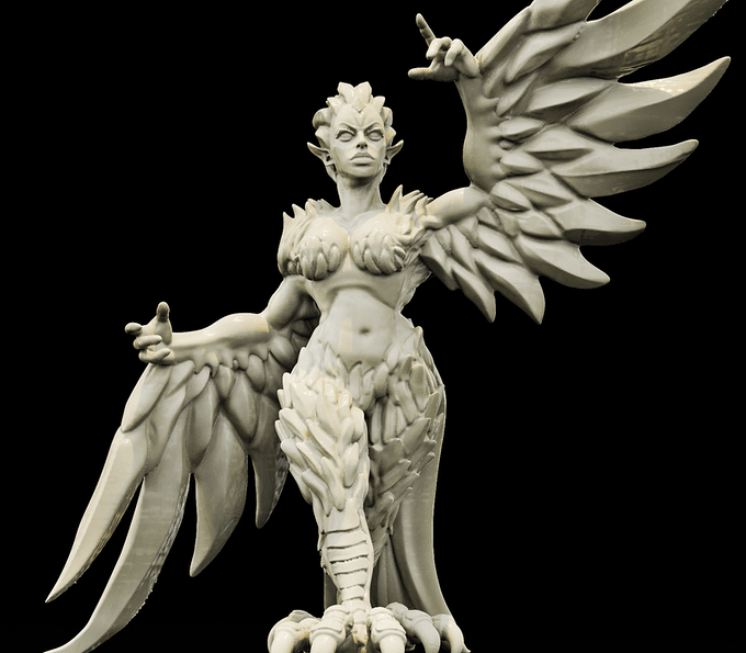 3D Printed Bestiary Vol. 4 Nafarrate - Harpy 32mm Ragnarok D&D