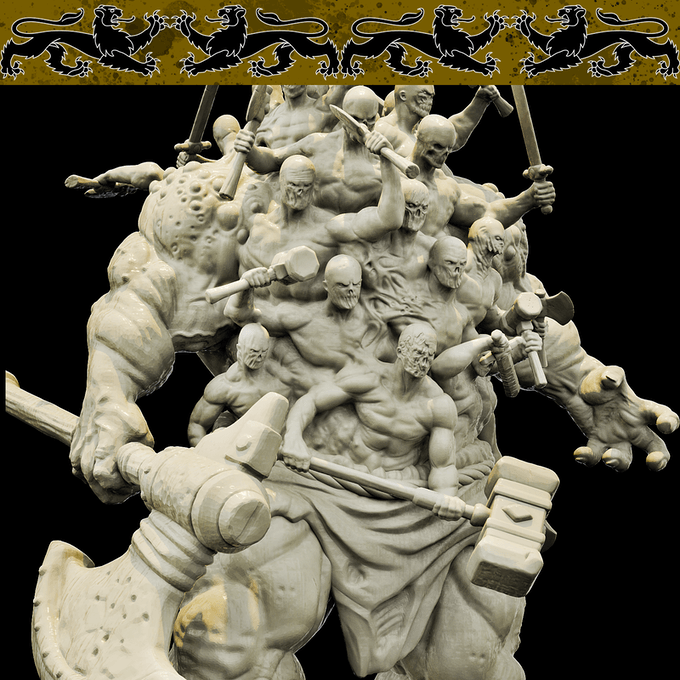 3D Printed Bestiary Vol. 4 Nafarrate - Hecatoncheires Giant 32mm Ragnarok D&D