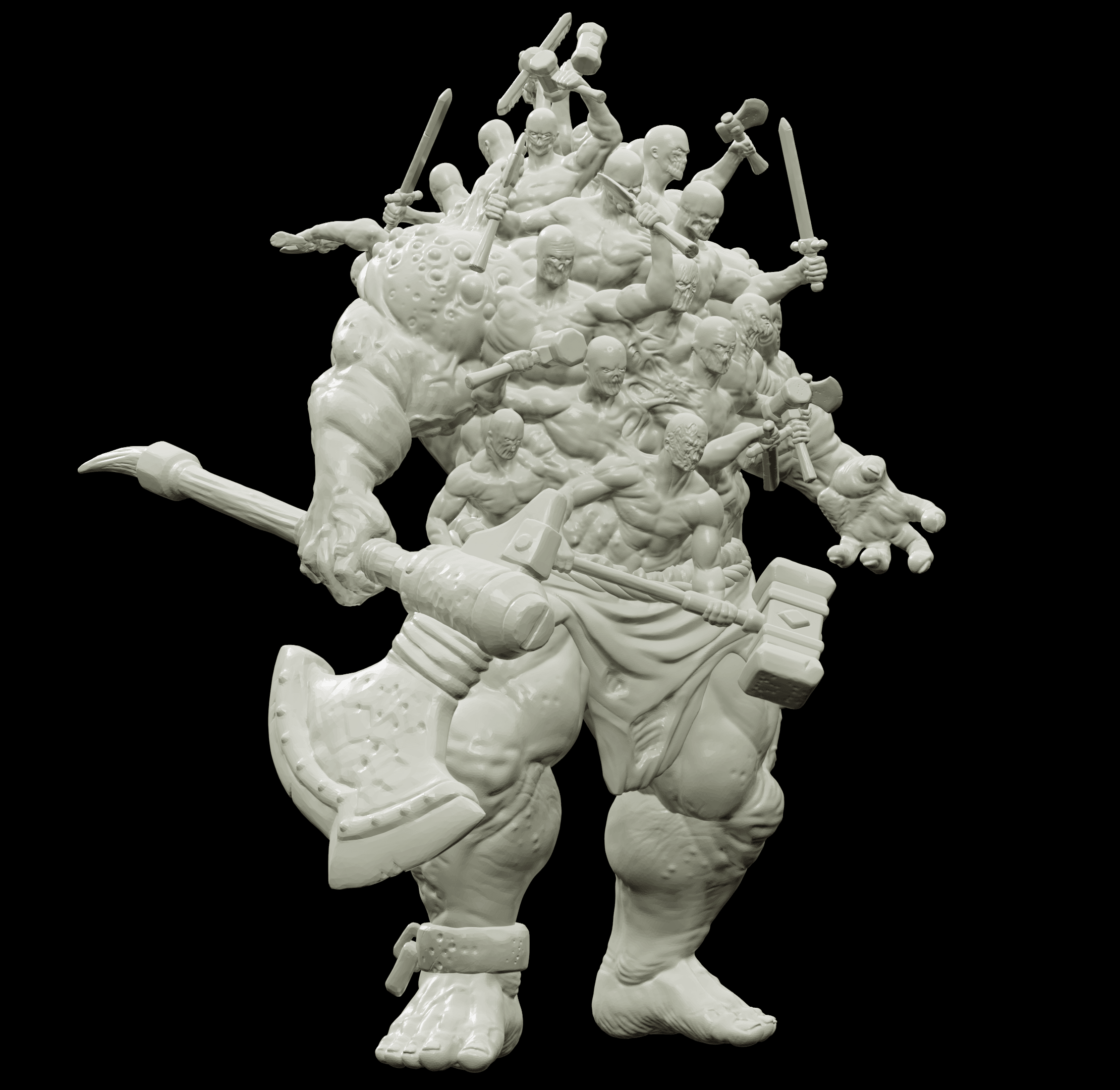 3D Printed Bestiary Vol. 4 Nafarrate - Hecatoncheires Giant 32mm Ragnarok D&D