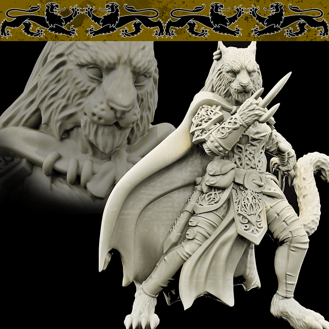 3D Printed Bestiary Vol. 4 Nafarrate - Ishu Tigress 32mm Ragnarok D&D