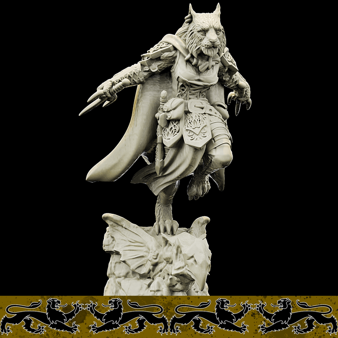 3D Printed Bestiary Vol. 4 Nafarrate - Ishu Tigress 32mm Ragnarok D&D