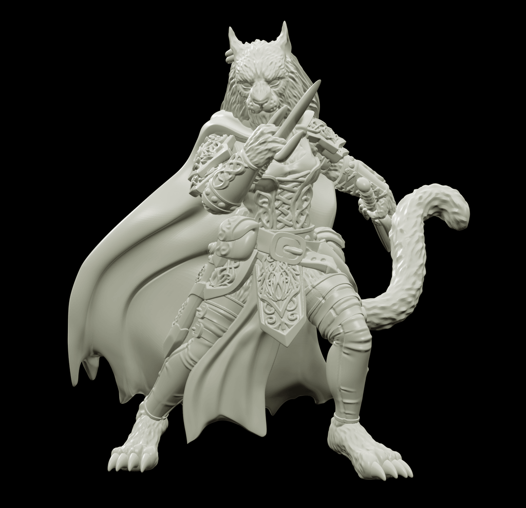3D Printed Bestiary Vol. 4 Nafarrate - Ishu Tigress 32mm Ragnarok D&D
