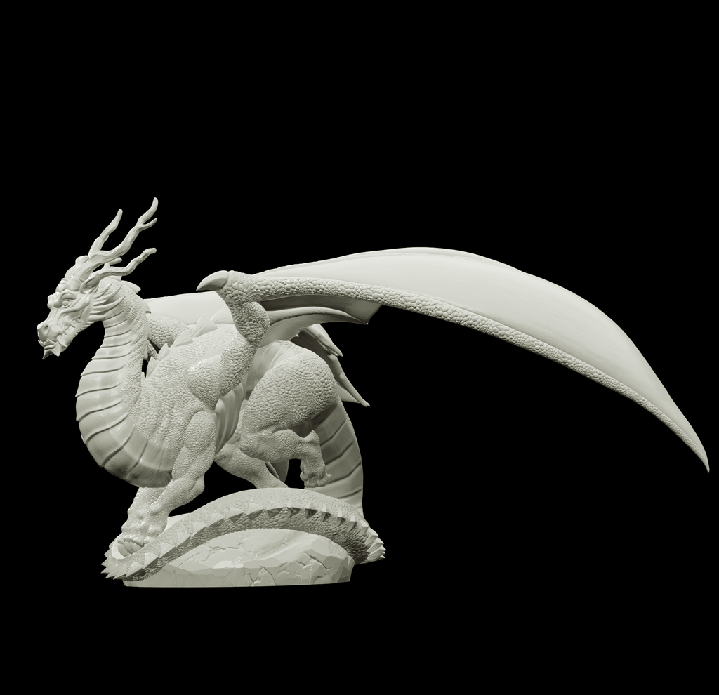 3D Printed Bestiary Vol. 4 Nafarrate - Kaesin Green Dragon 32mm Ragnarok D&D