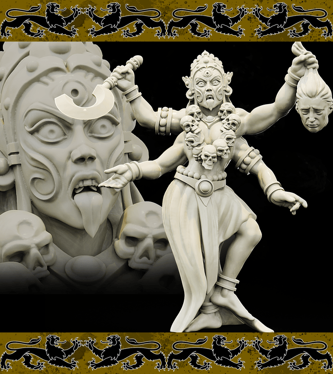 3D Printed Bestiary Vol. 4 Nafarrate - Kali Goddess 32mm Ragnarok D&D