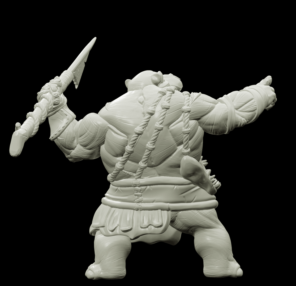 3D Printed Bestiary Vol. 4 Nafarrate - Kiboko Hippo Man 32mm Ragnarok D&D