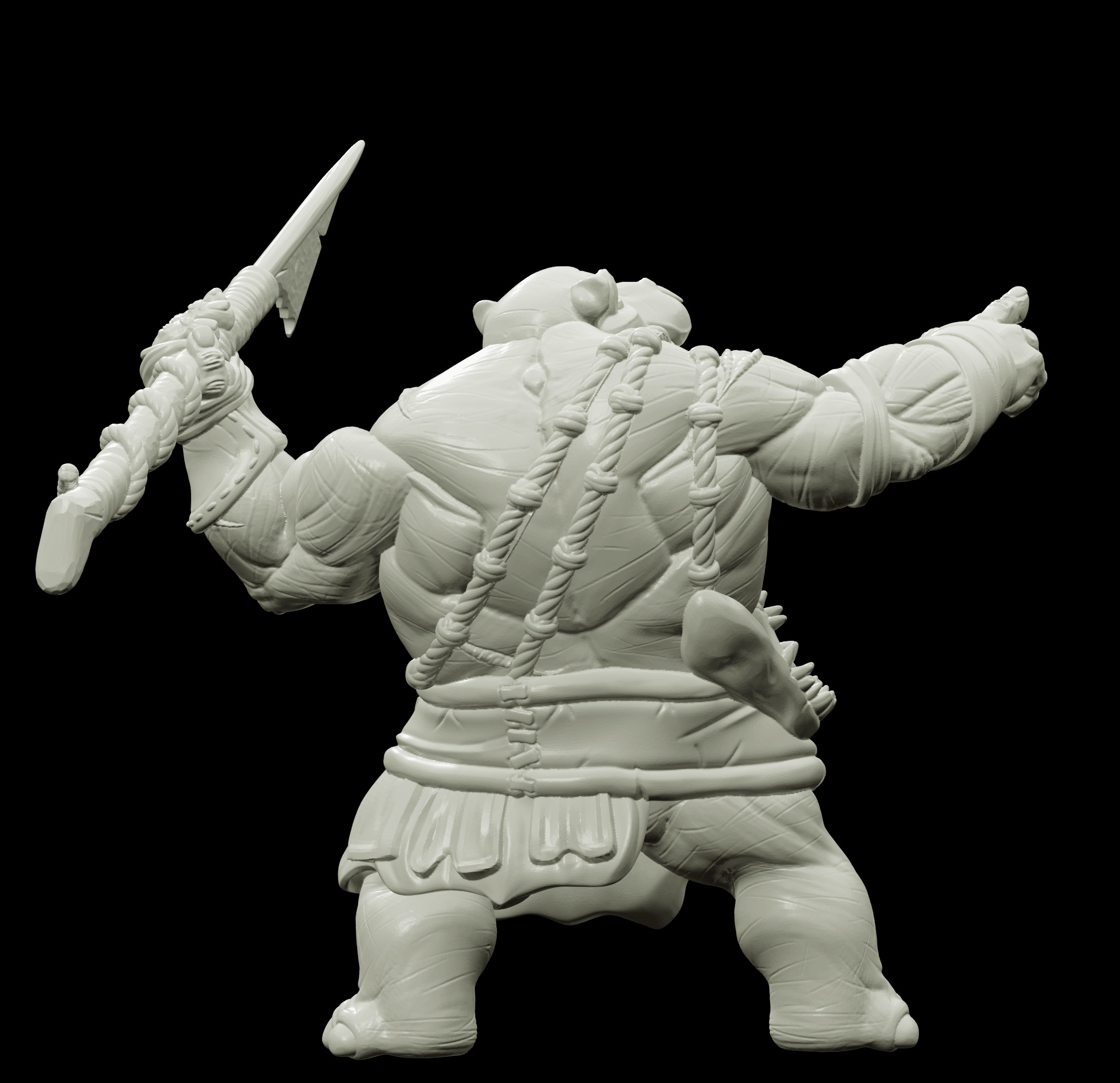 3D Printed Bestiary Vol. 4 Nafarrate - Kiboko Hippo Man 32mm Ragnarok D&D