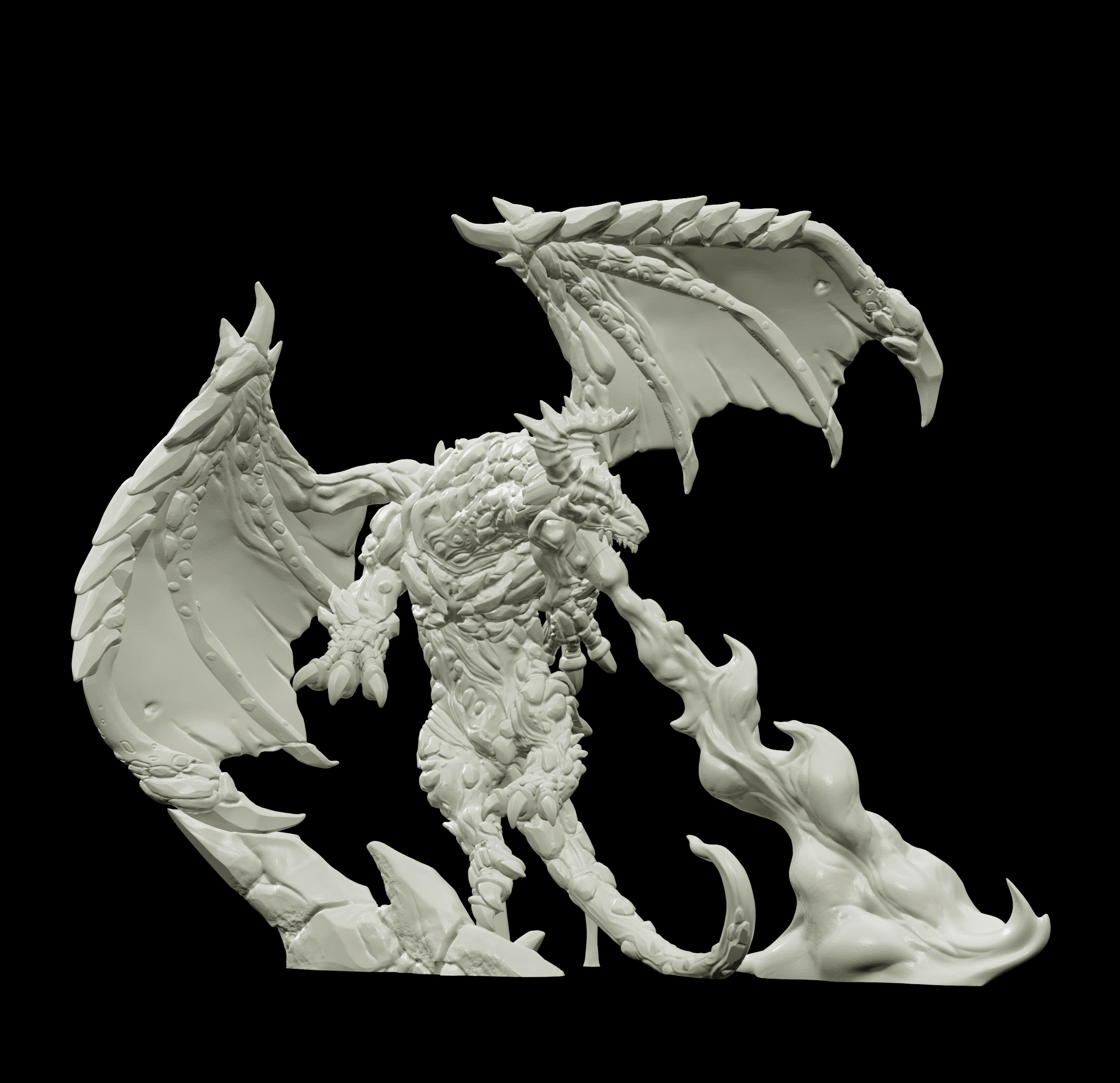 3D Printed Bestiary Vol. 4 Nafarrate - Lasair Lava Dragon 32mm Ragnarok D&D