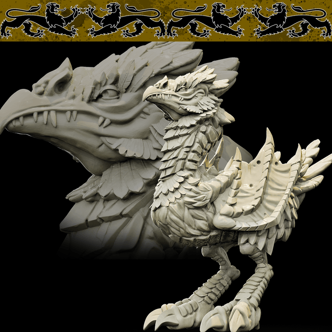 3D Printed Bestiary Vol. 4 Nafarrate - Meccury Bird 32mm Ragnarok D&D