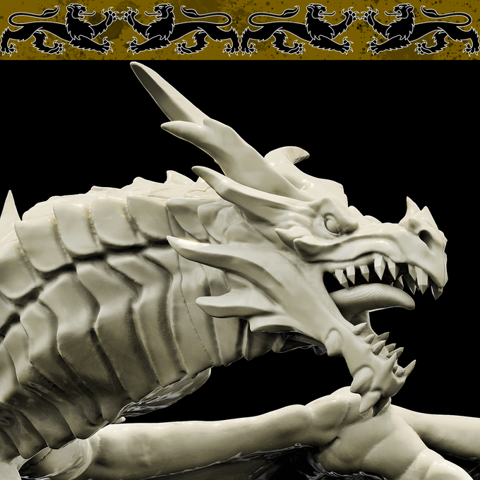 3D Printed Bestiary Vol. 4 Nafarrate - Naigoith Red Dragon 32mm Ragnarok D&D
