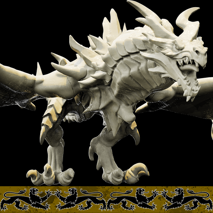 3D Printed Bestiary Vol. 4 Nafarrate - Naigoith Red Dragon 32mm Ragnarok D&D