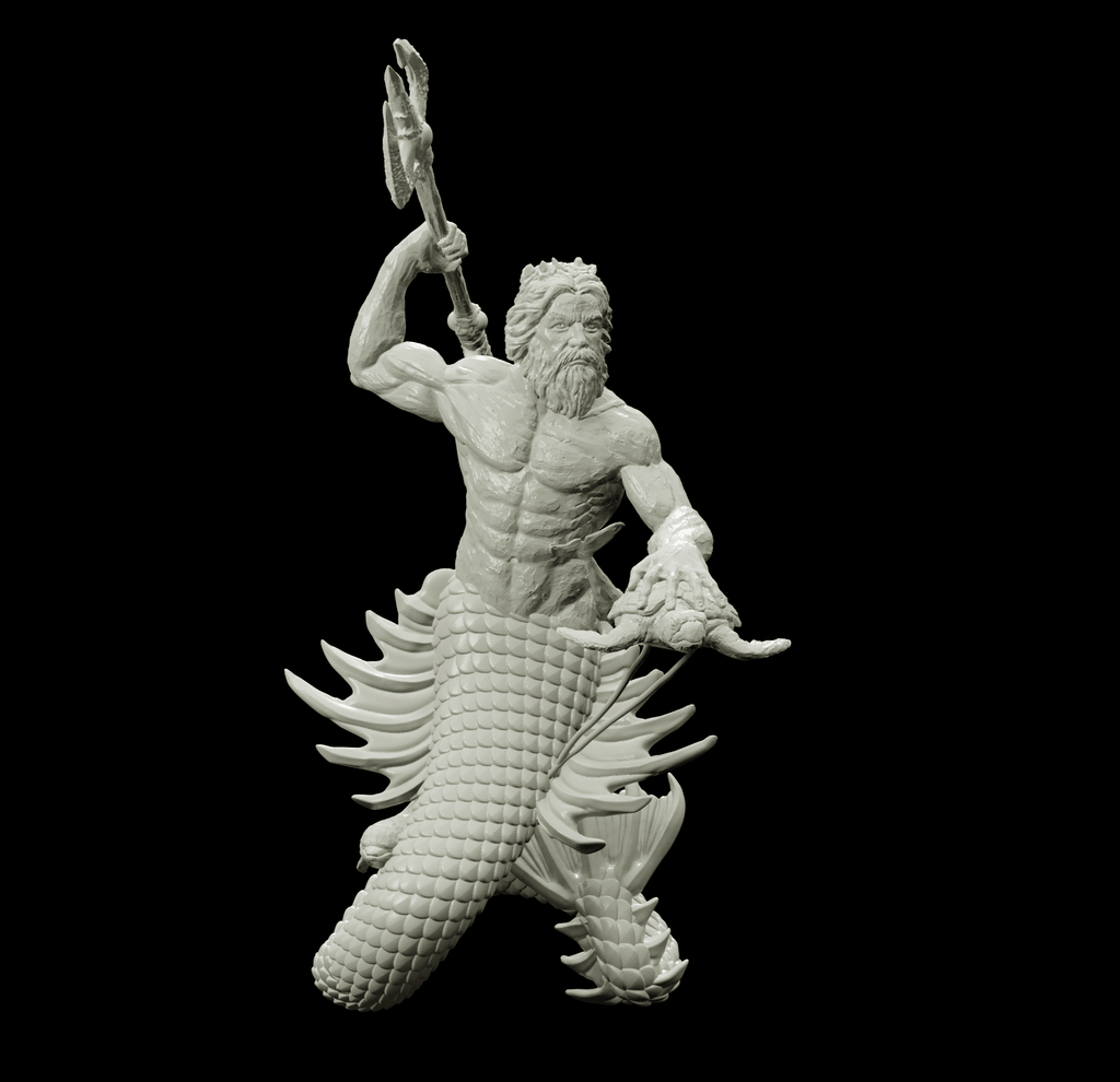 3D Printed Bestiary Vol. 4 Nafarrate - Neptune Merman 32mm Ragnarok D&D